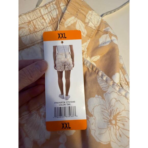 NWT Jach’s Girlfriend XXL Floral Shorts tan White Summer Casual Resort Cotton - Picture 6 of 13